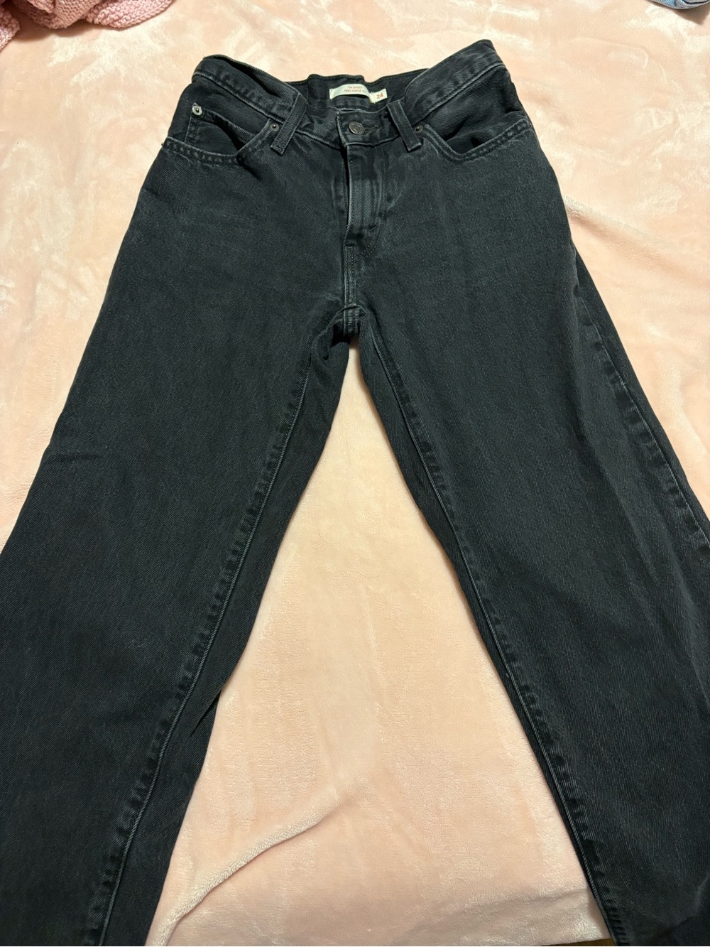 Levi's Black 94 baggy mid rise jeans size 24